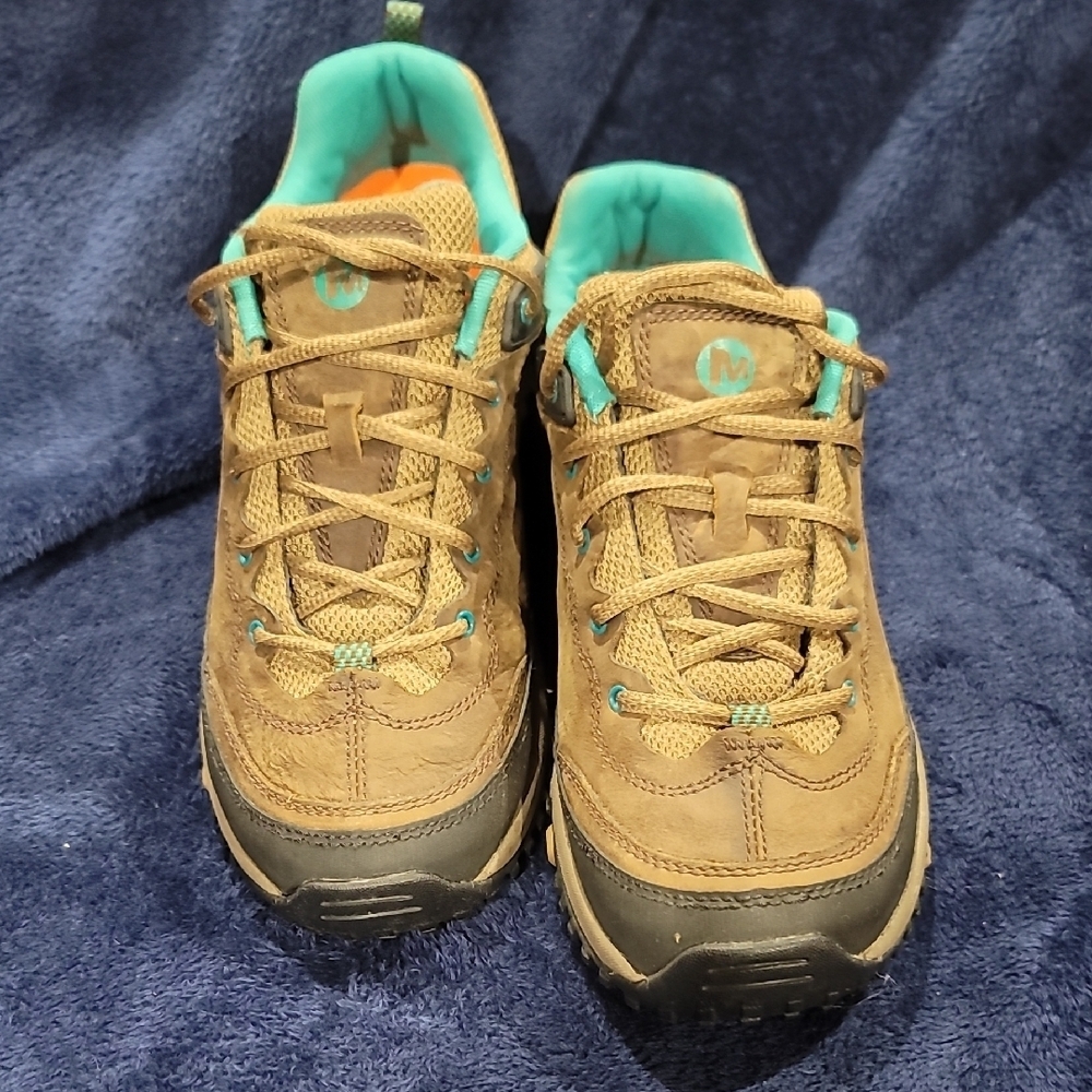 Merrell Brown and Teal Women's Hiking Outdoor Shoes
